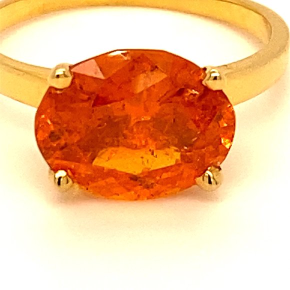 Mandarin Spessartine 5.30ct Solid 18K Gold Ring - Picture 6 of 8